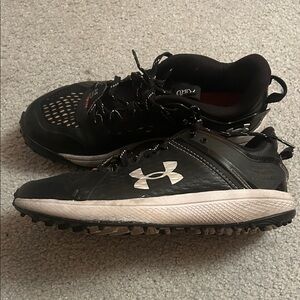 Under Armour Black and White turf baseball shoes